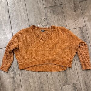 Cozy V-Neck Sweater in Orange